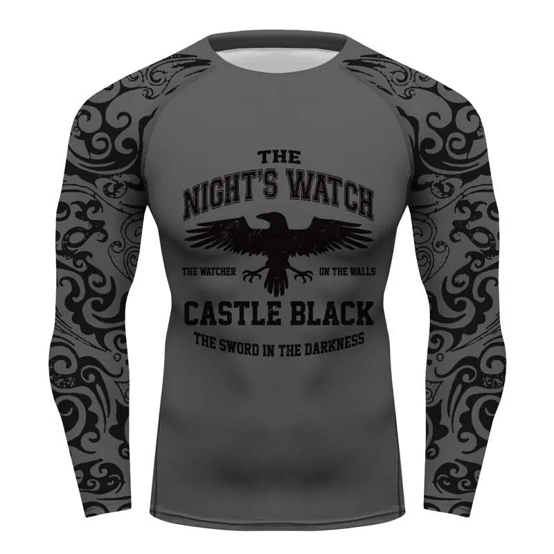 Game of Thrones Night Watch Longsleeve Quick Dry Compression Shirts Rash Guard