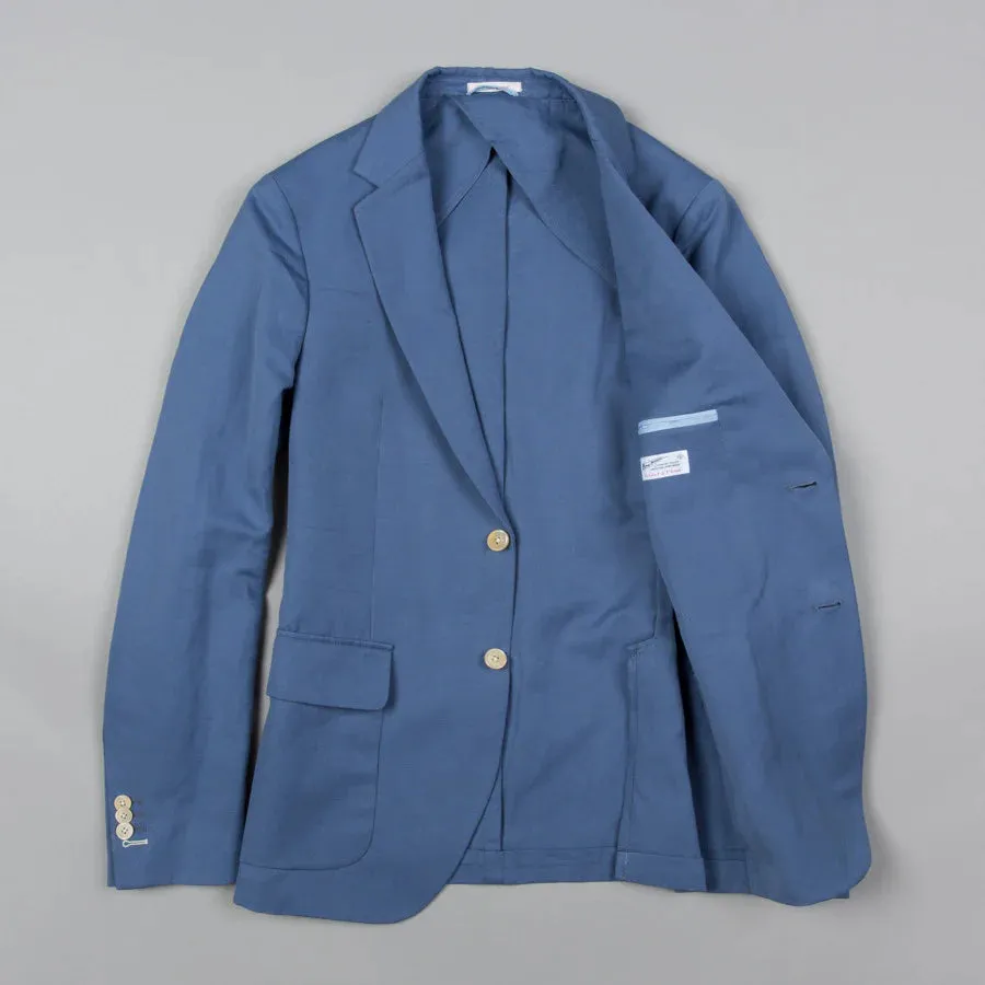 GANT RUGGER Vintage Blue Canvas Unconstructed Blazer 76813 Size 36 NWT