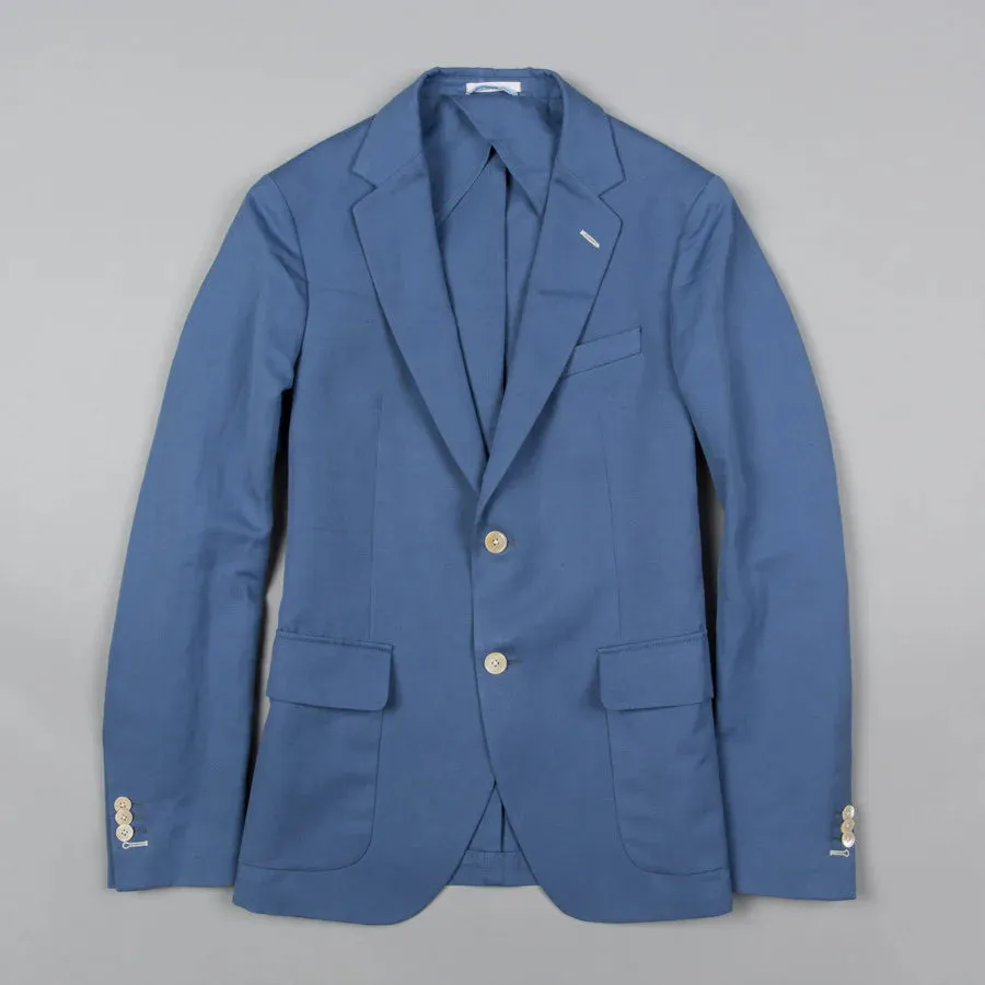GANT RUGGER Vintage Blue Canvas Unconstructed Blazer 76813 Size 36 NWT