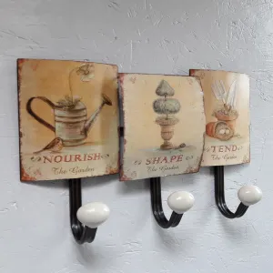 Garden Rules Three Hook Coat Rack