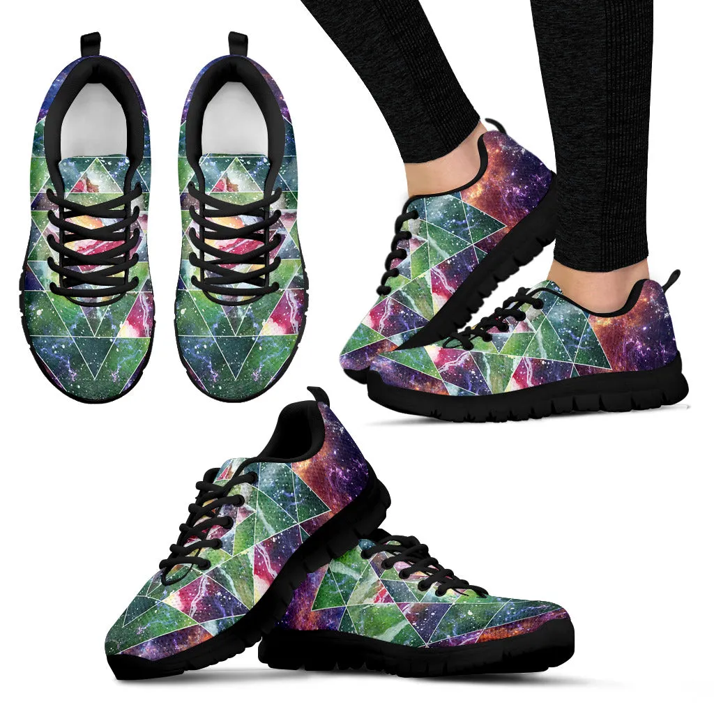 Geometric Universe Women's Sneakers Black Soles