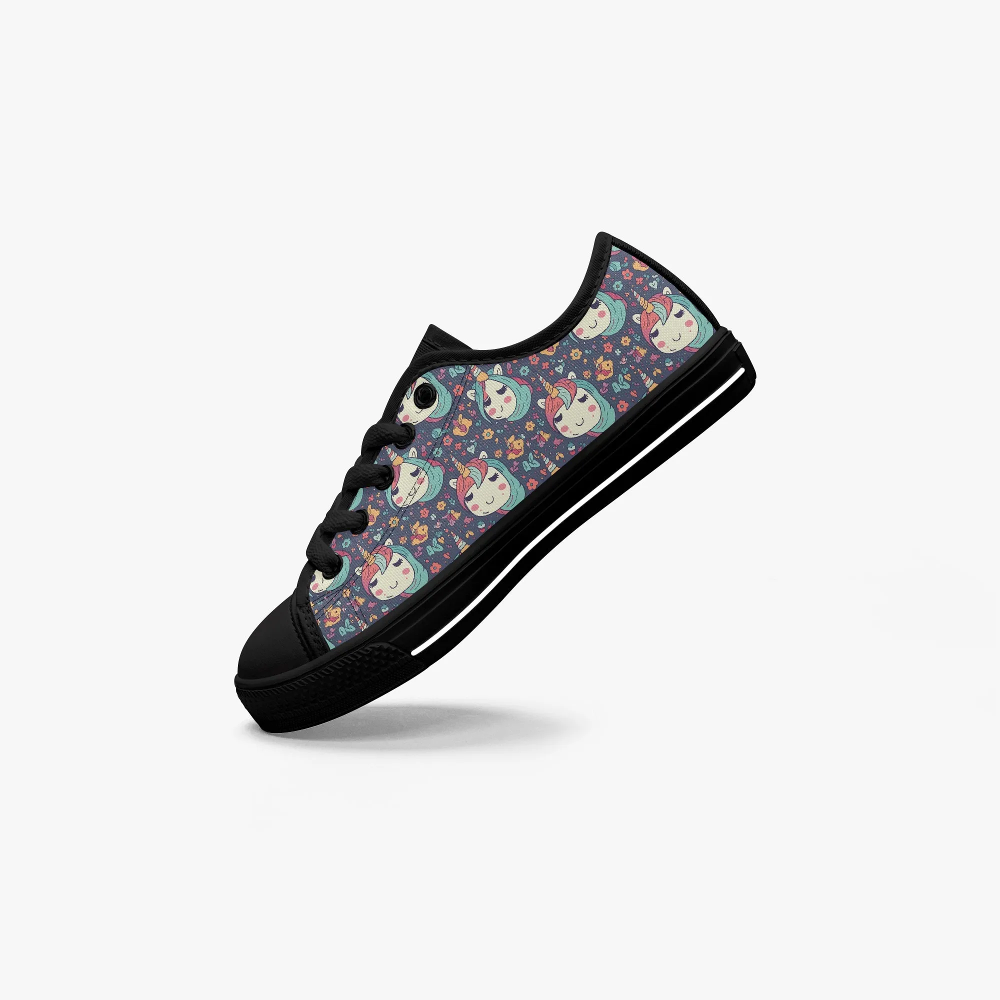 Girl's Kid’s Low-Top Canvas Shoes-Black