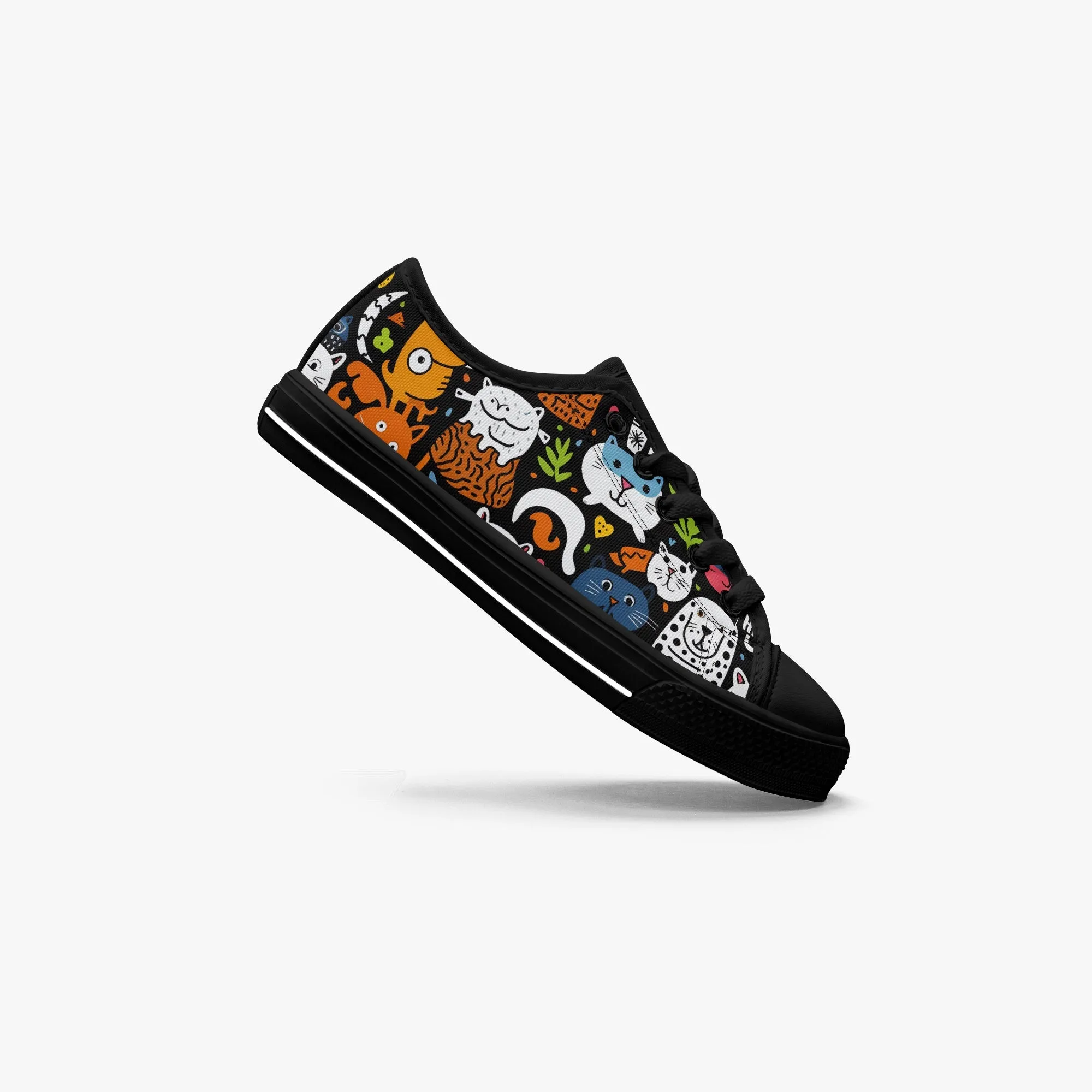 Girl's Low-Top Canvas Shoes-Black