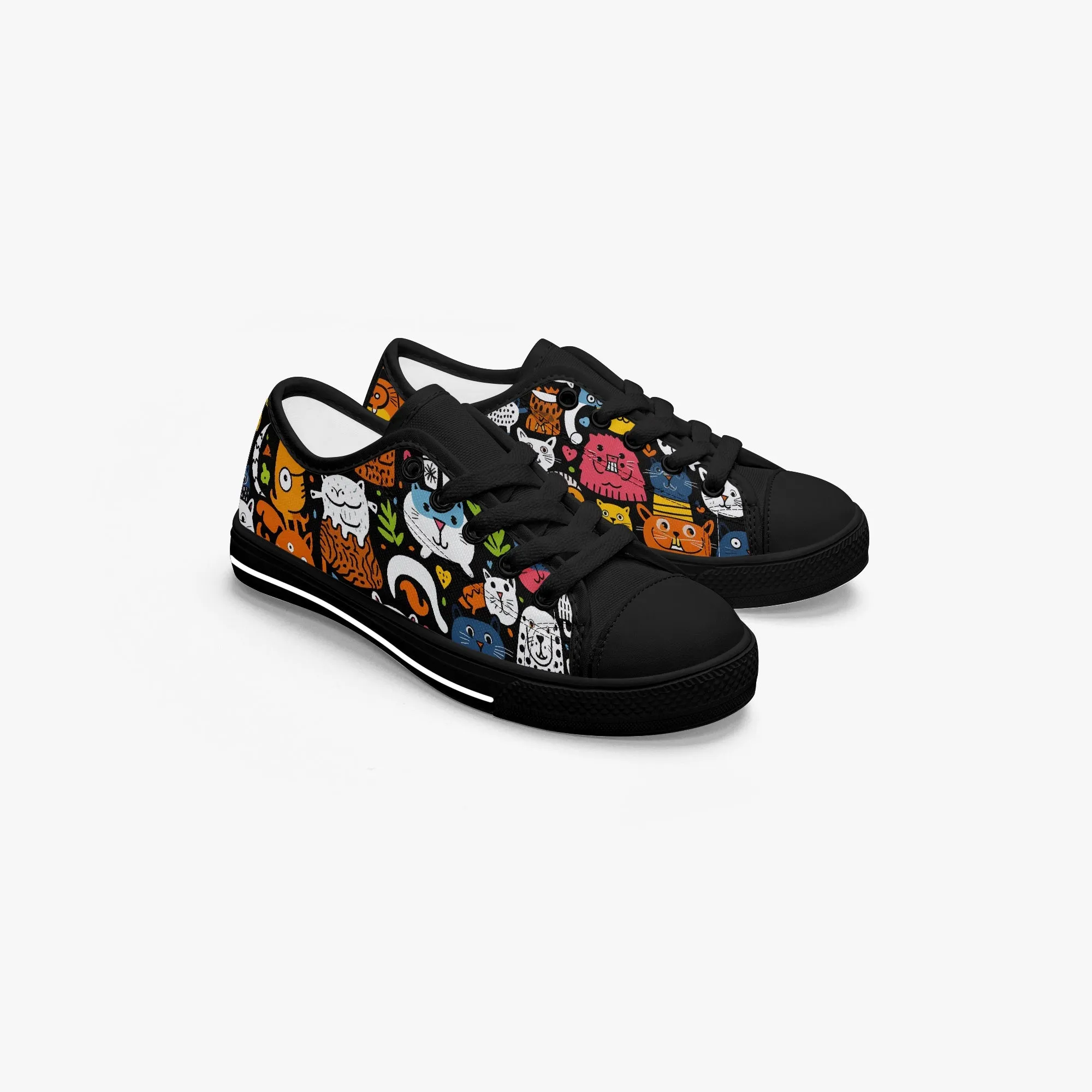 Girl's Low-Top Canvas Shoes-Black