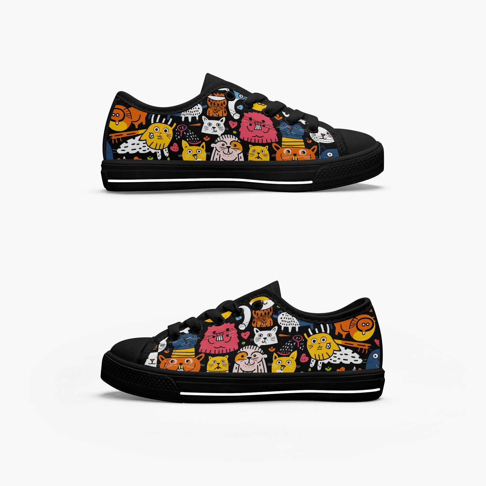Girl's Low-Top Canvas Shoes-Black