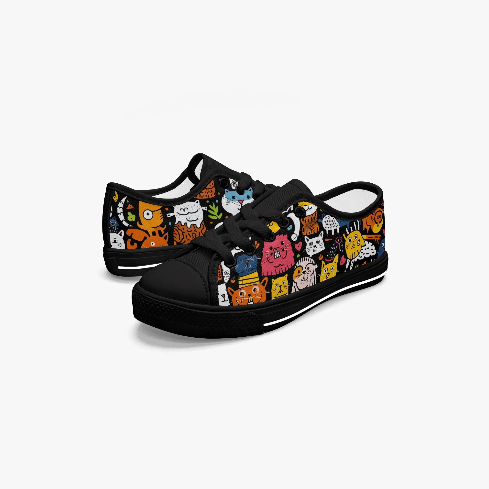 Girl's Low-Top Canvas Shoes-Black