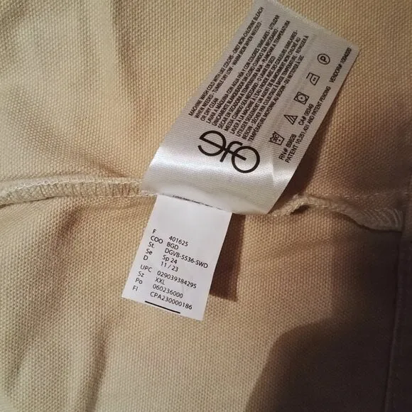 Gloria Vanderbilt Khaki Tan Cotton Canvas Anorak Utility Jacket Size XXL