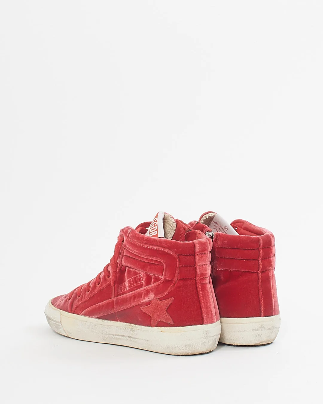 Golden Goose Red Velvet High Top Sneakers - 38