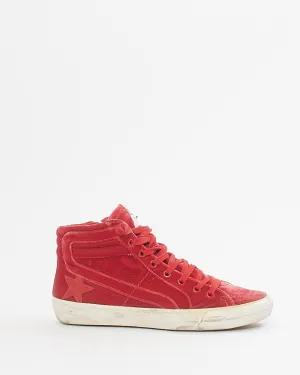 Golden Goose Red Velvet High Top Sneakers - 38