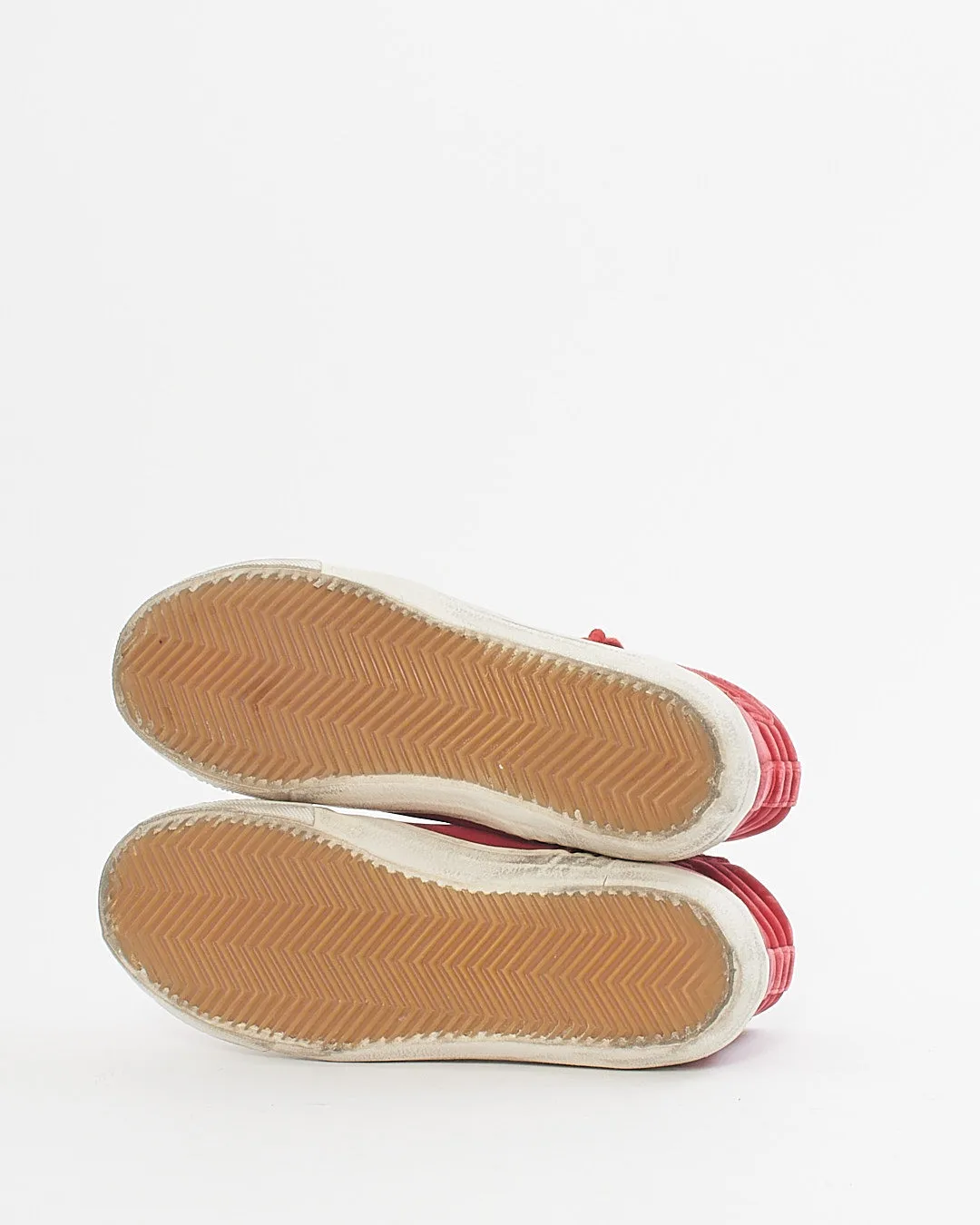 Golden Goose Red Velvet High Top Sneakers - 38