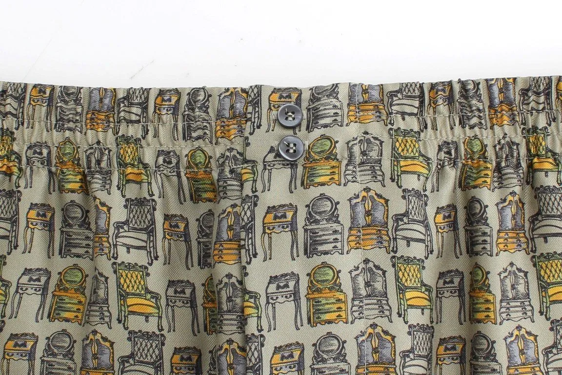 Green SILK Pajama Lounge Pants