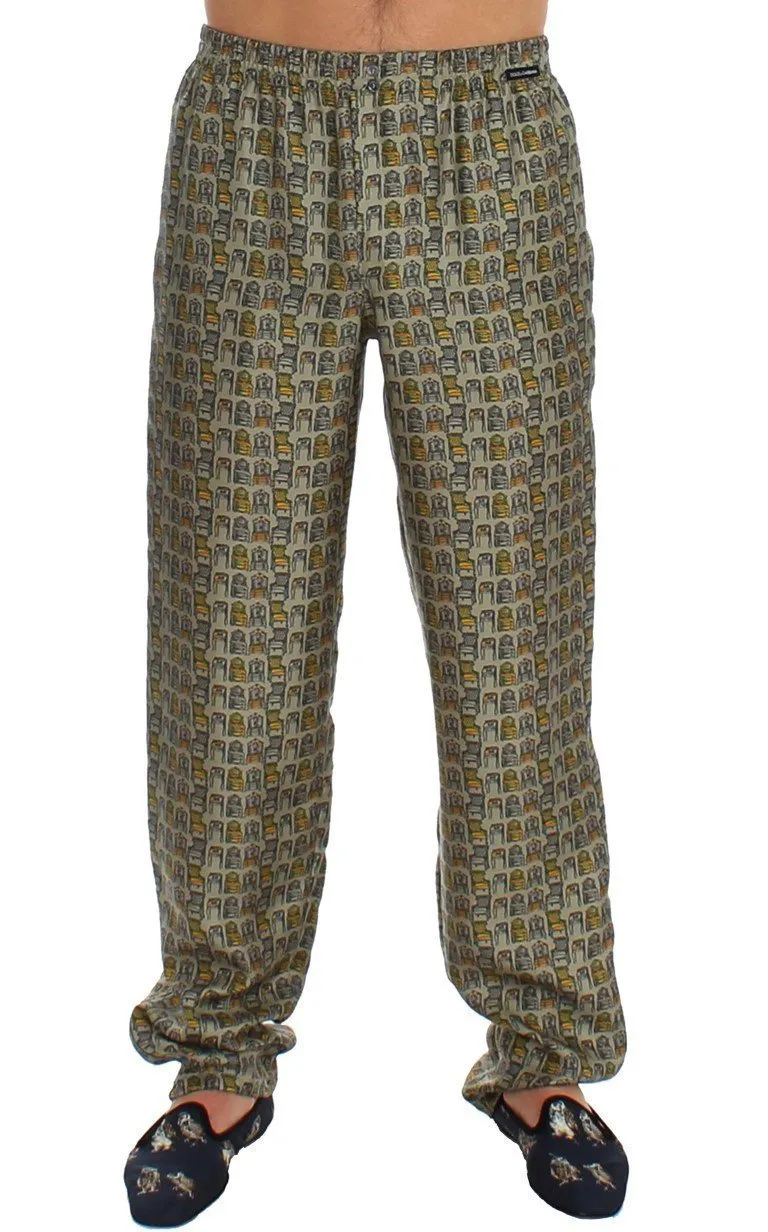 Green SILK Pajama Lounge Pants