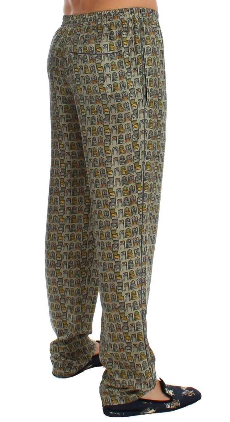 Green SILK Pajama Lounge Pants