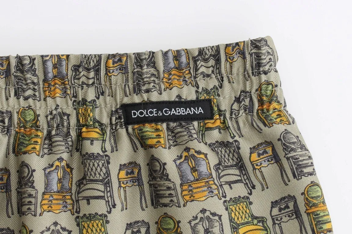 Green SILK Pajama Lounge Pants