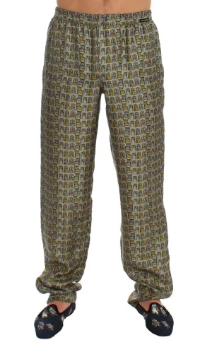 Green SILK Pajama Lounge Pants