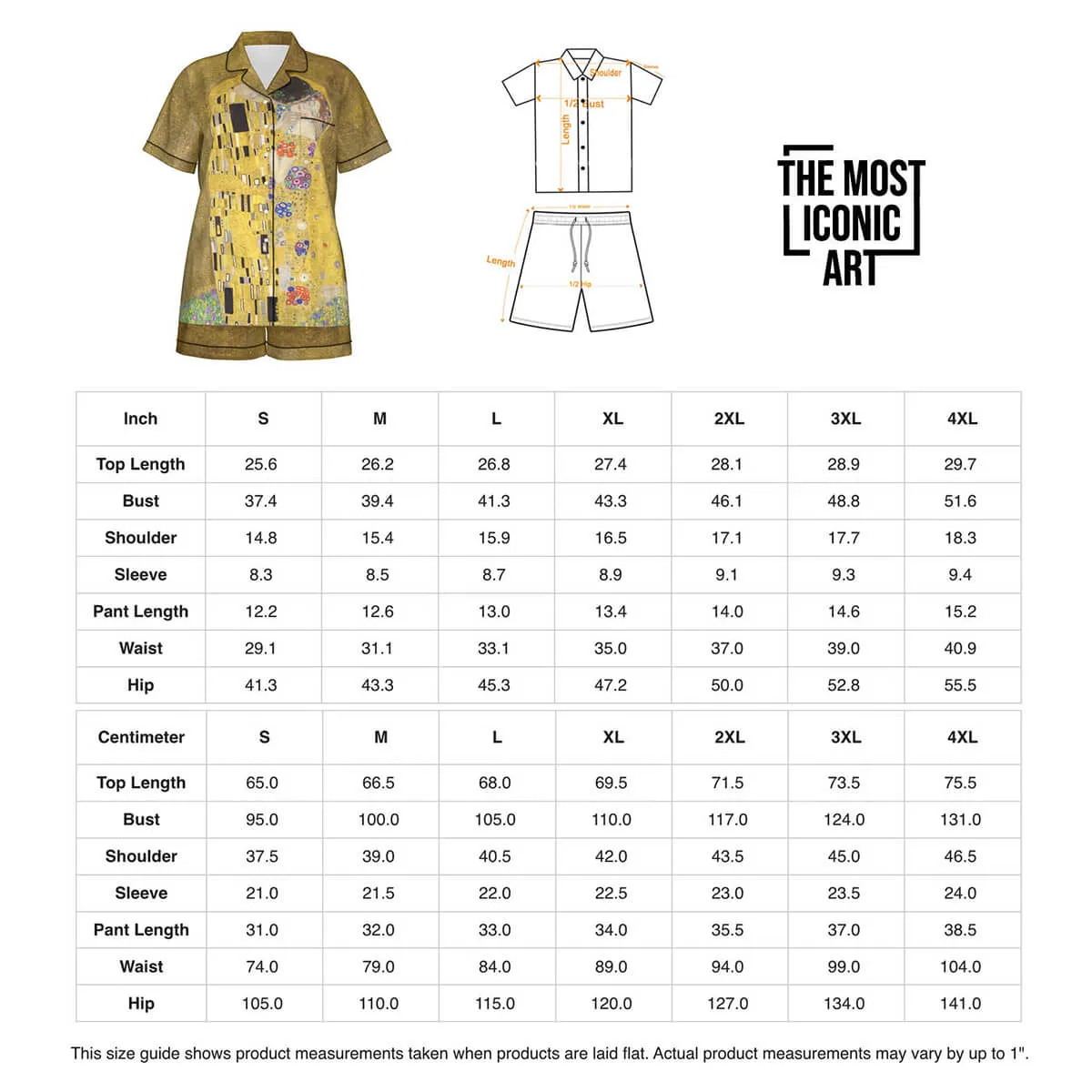 Gustav Klimt The Kiss Short Pajama Set