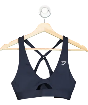 gymshark Blue Peek A Boo Sports Bra UK S