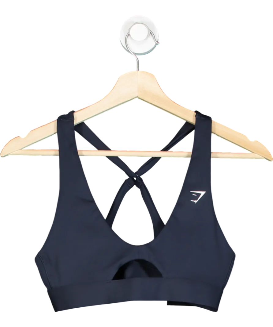 gymshark Blue Peek A Boo Sports Bra UK S