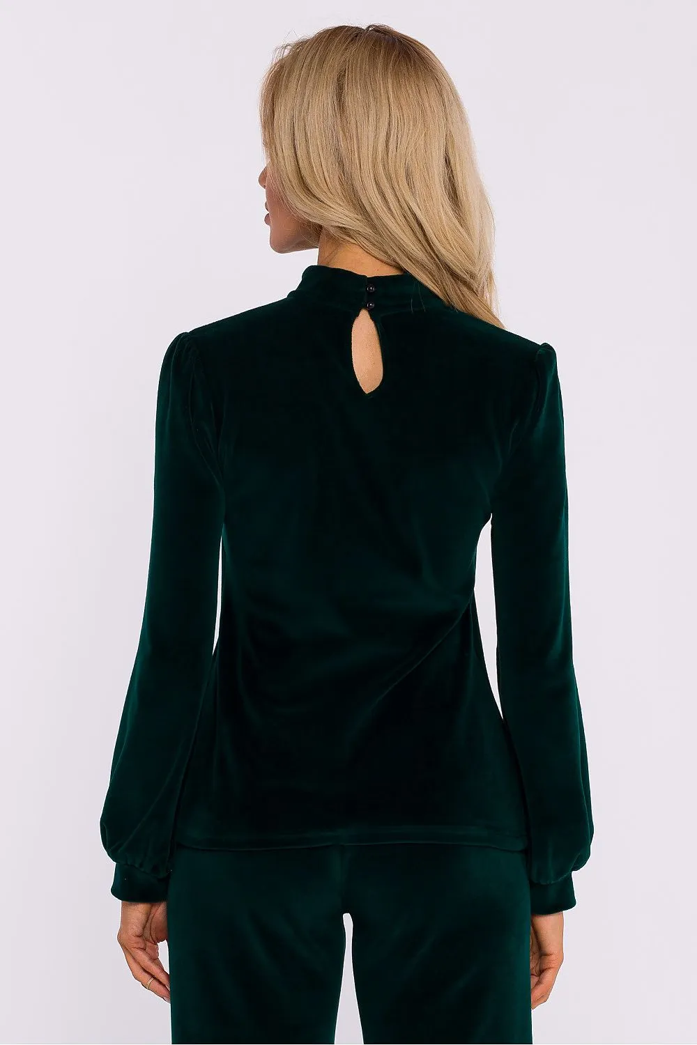 Halter Neck Button-Back Blouse