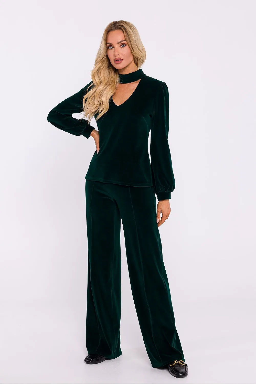 Halter Neck Button-Back Blouse