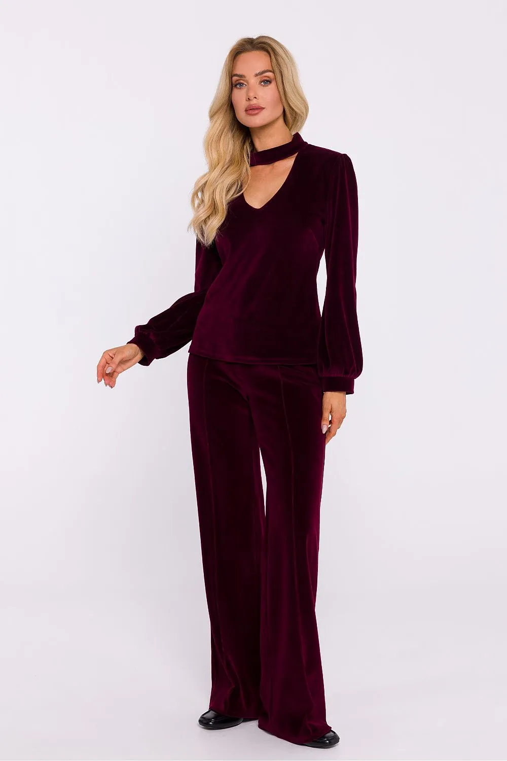 Halter Neck Button-Back Blouse