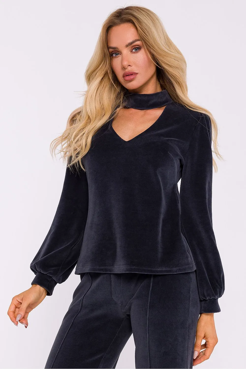 Halter Neck Button-Back Blouse