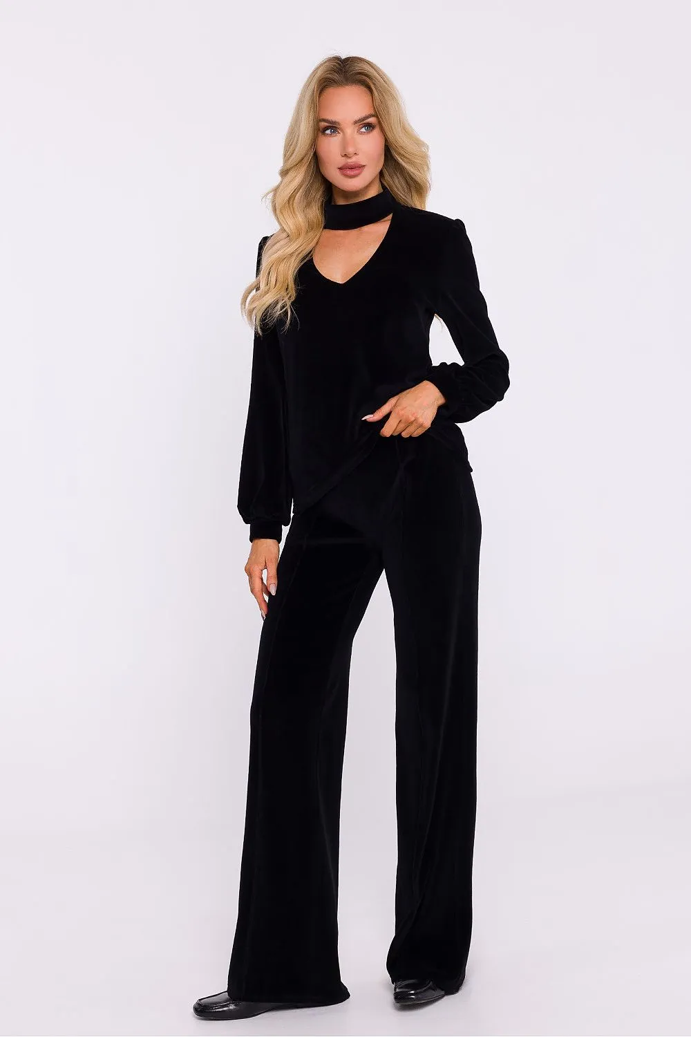 Halter Neck Button-Back Blouse