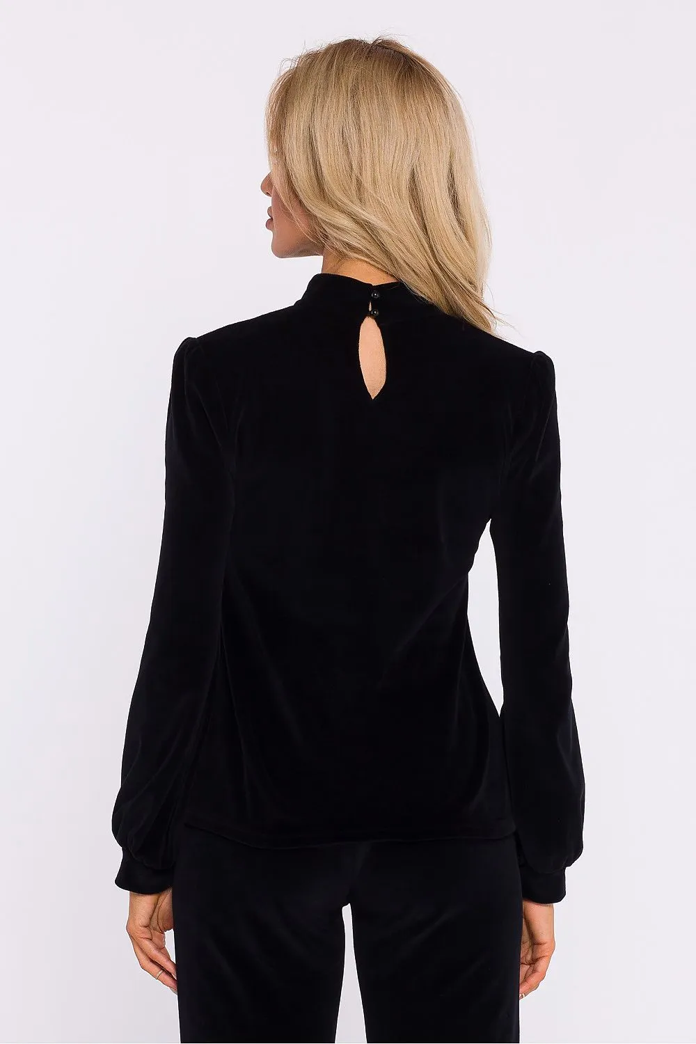 Halter Neck Button-Back Blouse