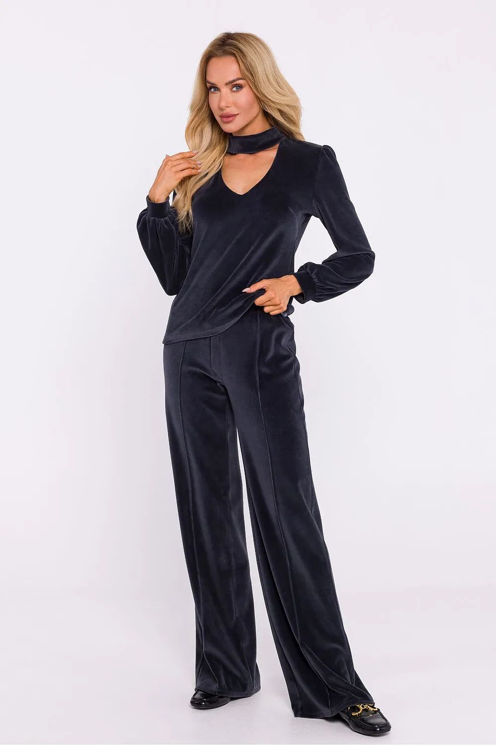 Halter Neck Button-Back Blouse