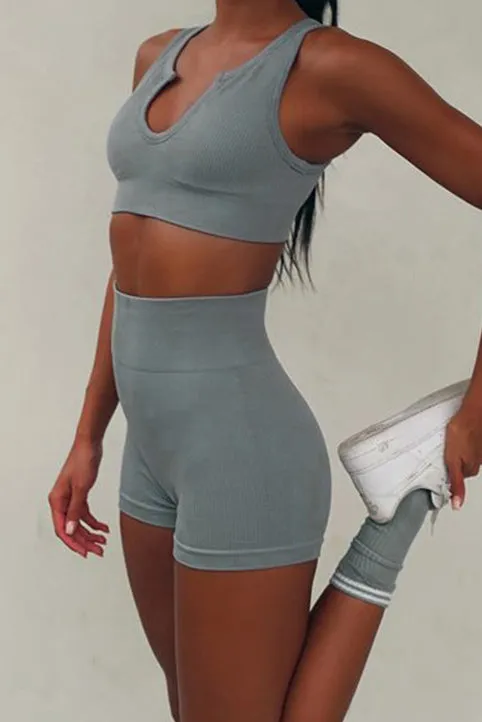 Hawaii Ribbed Seamless Sports Bra