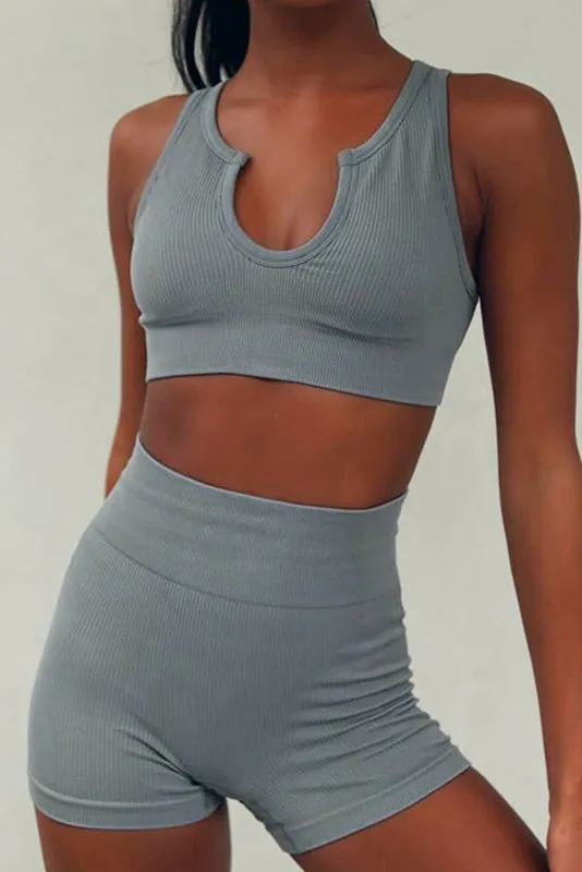 Hawaii Ribbed Seamless Sports Bra