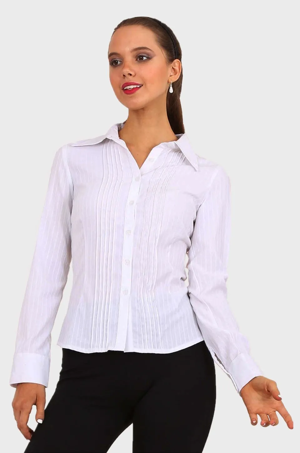 Hayden long sleeve button up shirt business shirt - white