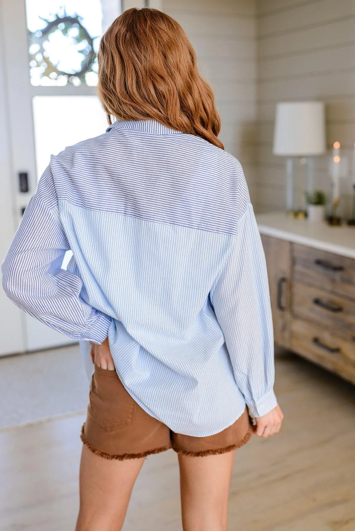 Hazel Blues® | Yours or Mine Striped Button Down