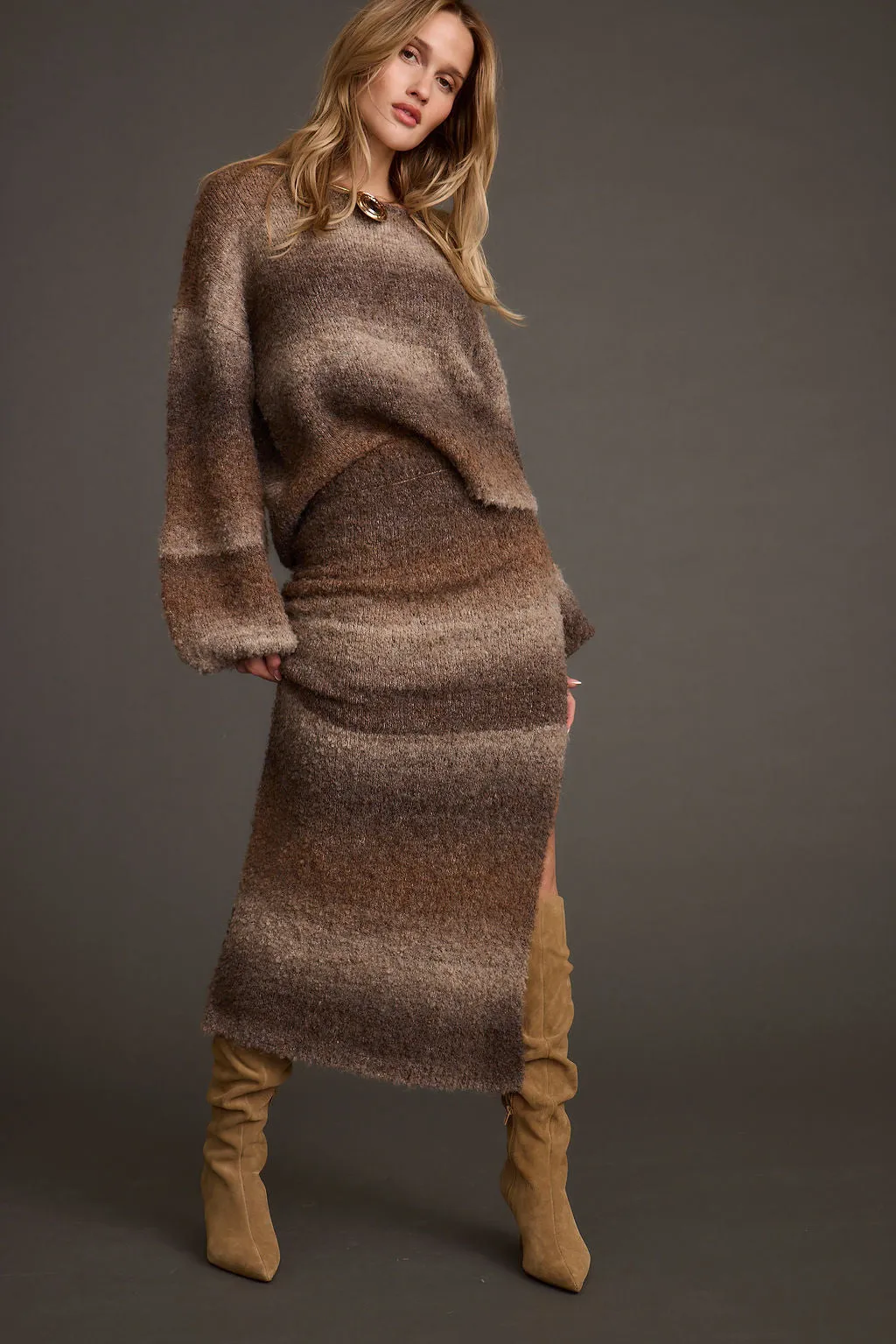 Helena Ombre Balloon Sleeve Sweater