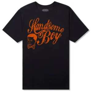 Heritage Script Men's T - Black w/ Orange