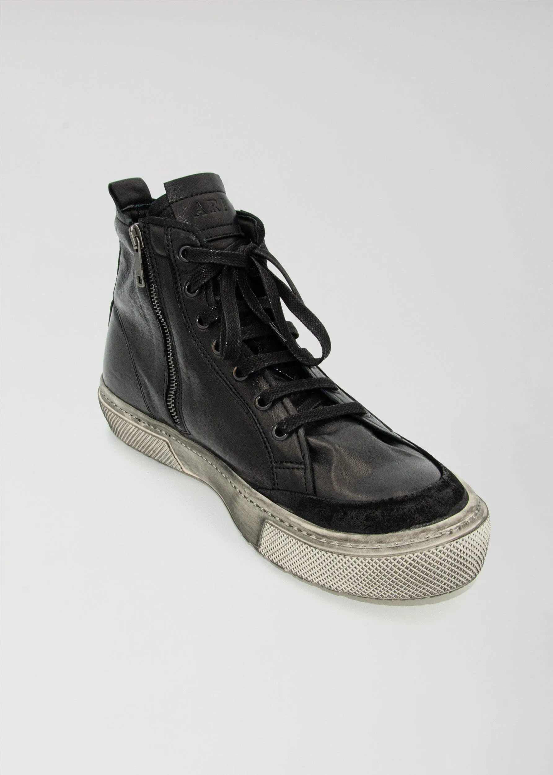 HIGH TOP SNEAKER WITH ZIP/LACE