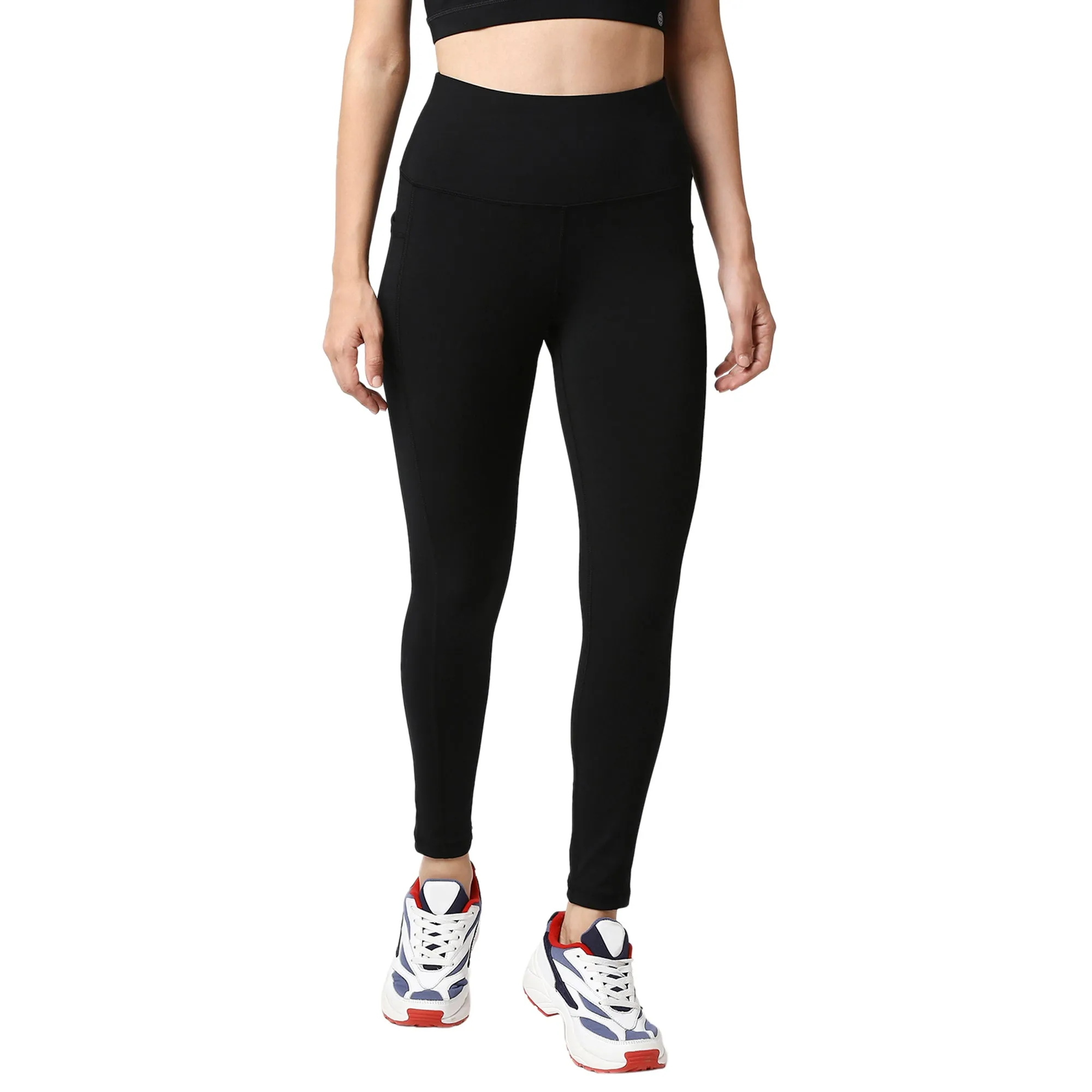 High Waist Ankle Length Sports Leggings With Pockets