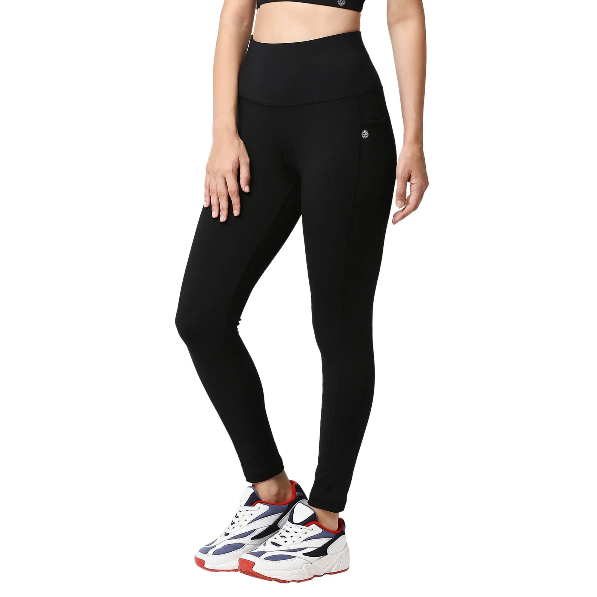 High Waist Ankle Length Sports Leggings With Pockets