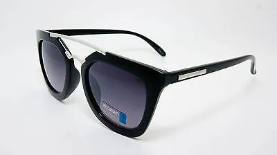 Horned Rim Cateye Vintage Sunglasses. Black. 100% UV400