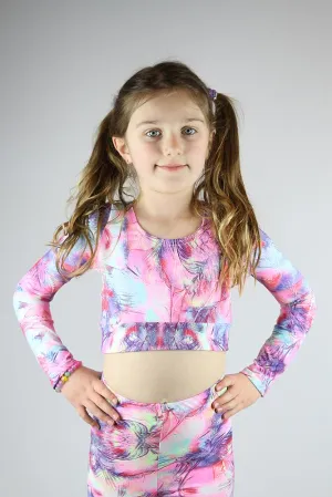 Hummingbird Long Sleeve Crop Top Youth Girls