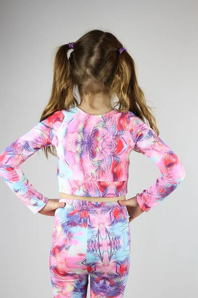 Hummingbird Long Sleeve Crop Top Youth Girls