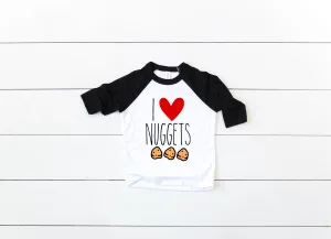 I Love Nuggets Toddler Raglan - Unisex Kids Shirt