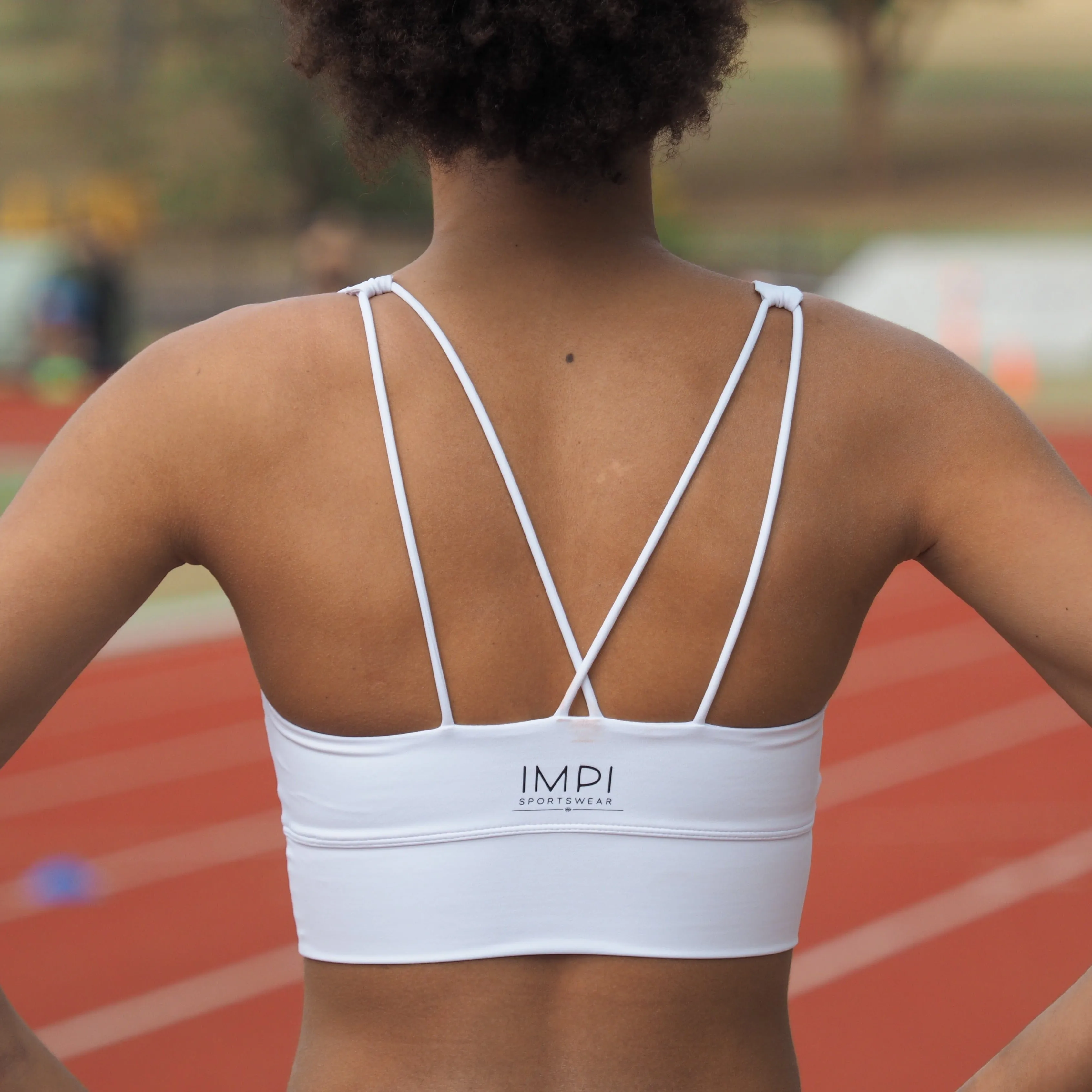 IMPI New Fit Longer Strappy Running Crop - White