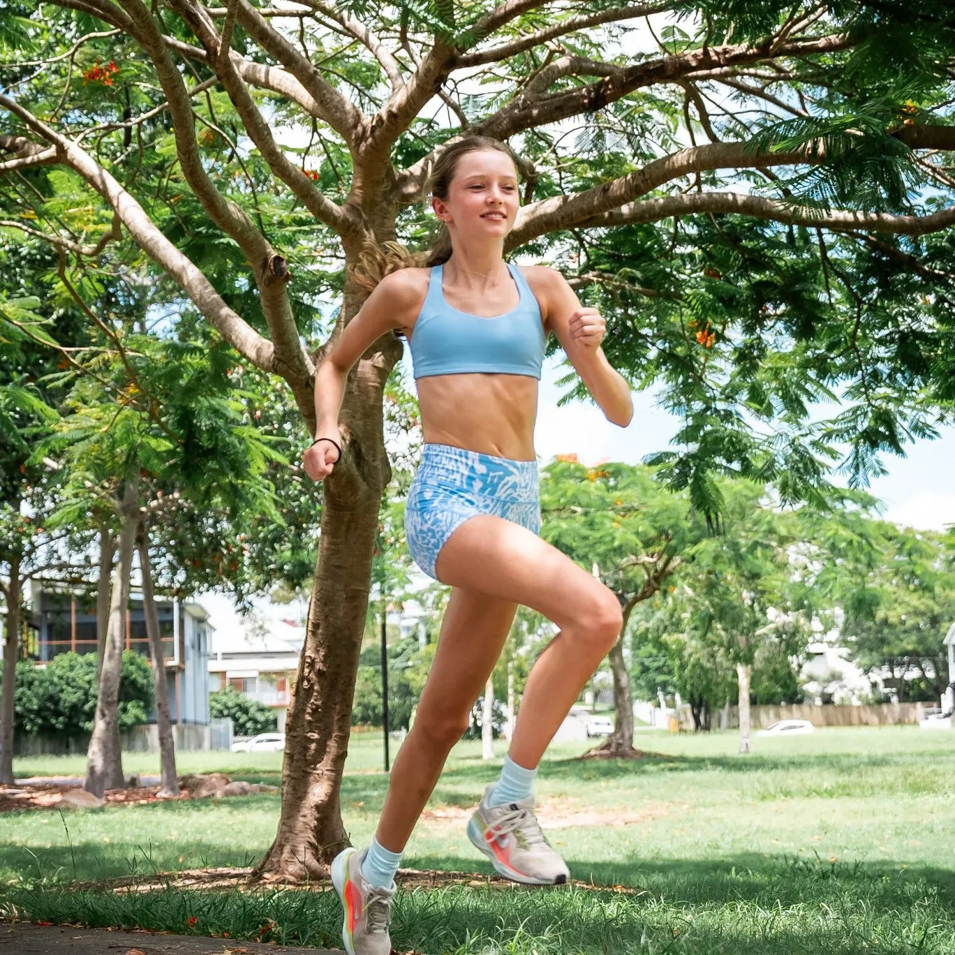 IMPI Strappy Girls Crop Top - Baby Blue