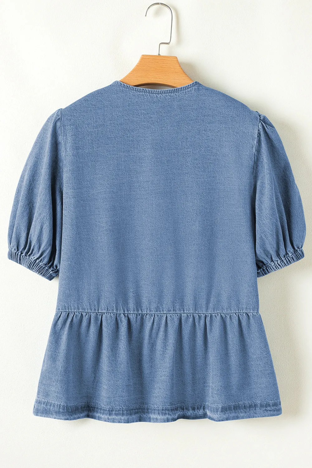 Indigo Flare Denim Top