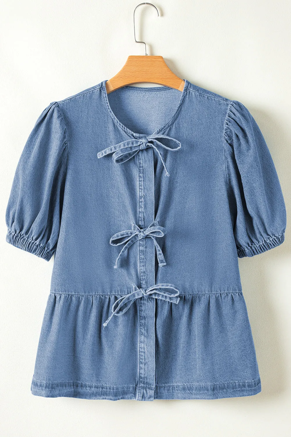 Indigo Flare Denim Top