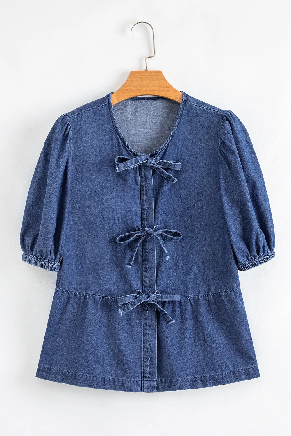 Indigo Flare Denim Top