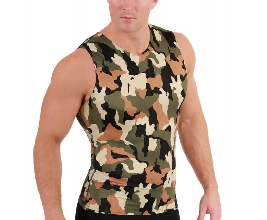 Insta Slim Camo Activewear Sleeveless Crew-Neck 3TAT0N1 by InstantFigure - InstaSlim - InstantRecoveryMD