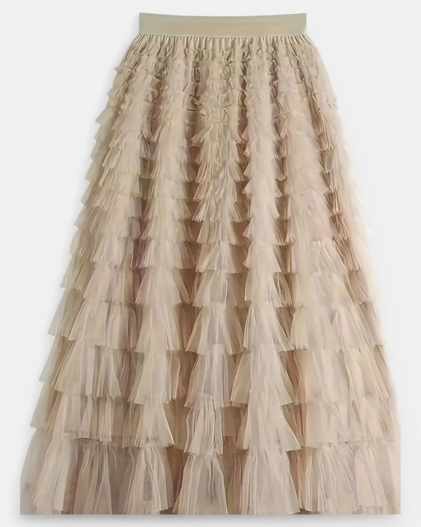 Isla – Flowy High-Waisted Boho Skirt with Mesh Hem