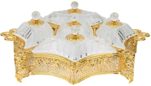 Italian Collection Gold Infused Frame Sectional Сandy Tray, Snack Holder